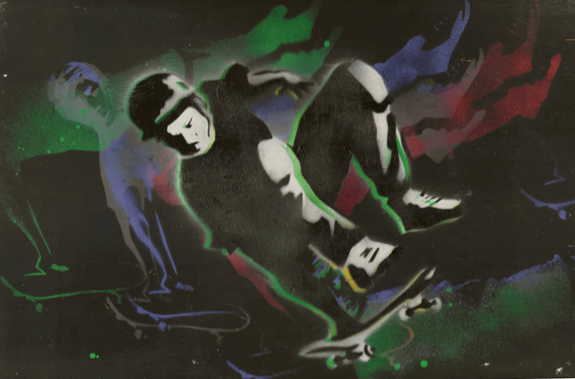 On Black skater stencil